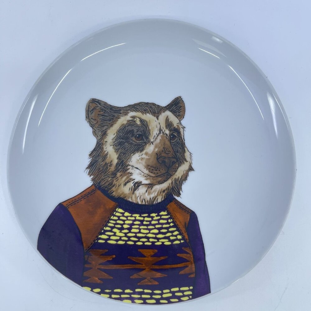 rachel kozlowski for west elm badger plate from dapper animal collection 8 3/4"